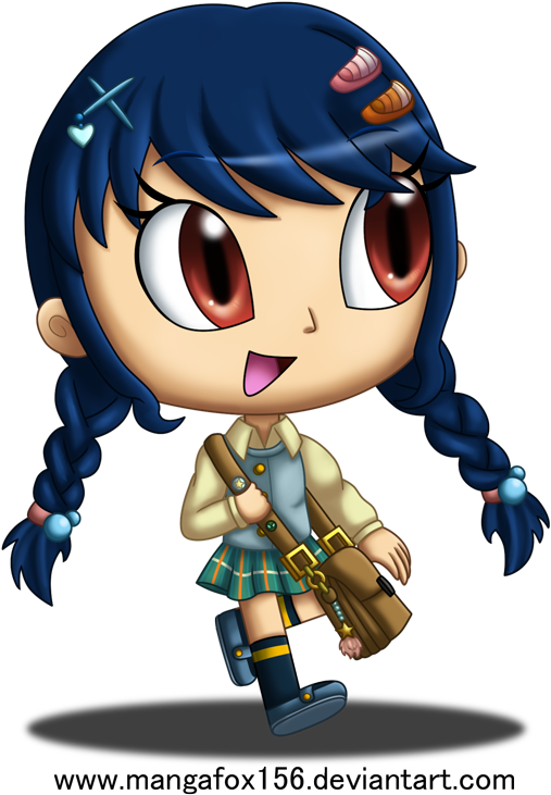 Chibi School Girl By Mangafox156 Drawing 574x800 Png Clipart Download