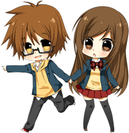 Cute Anime Couple Anime Chibi Boy And Girl 768x432 Png Clipart Download