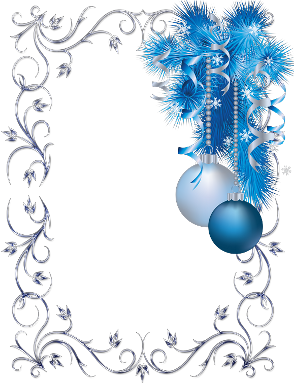 Tarjeta De Navidad Con Foto - Christmas Frame Png Blue - (597x768) Png ...