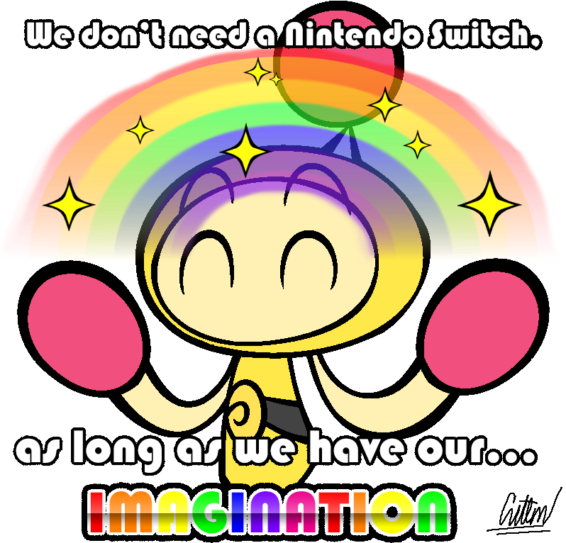 Yellow Bomberman = Memes By Caitlinthestargirl - Bomberman R Fanart (815x790)