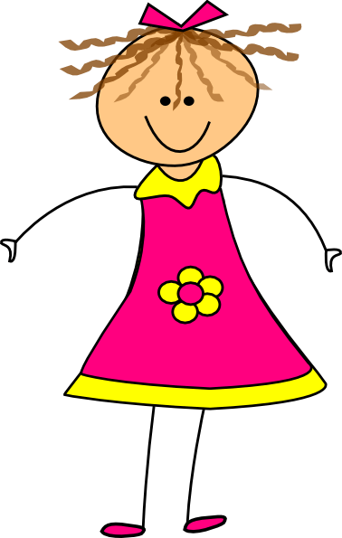 Pink Little Girl Clipart - Clip Art Of Happy Girl - Full Size PNG ...