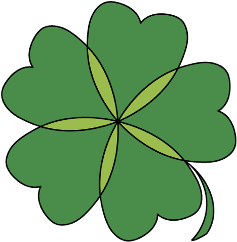 Пяти листах. Shamrock. Five-Leaf Clover. Как нарисовать четырехугольный Клевер.