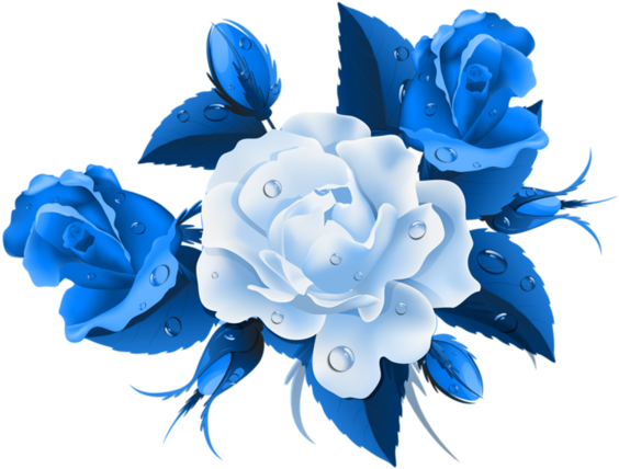 9ecaefbc - Rosas Azuis Desenho Png (600x488)