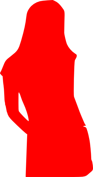 Woman Red Silhouette Png (312x590)