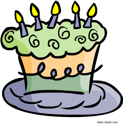 Funky Birthday Cake With Candles, Free Png Clip Art - Happy Birthday ...