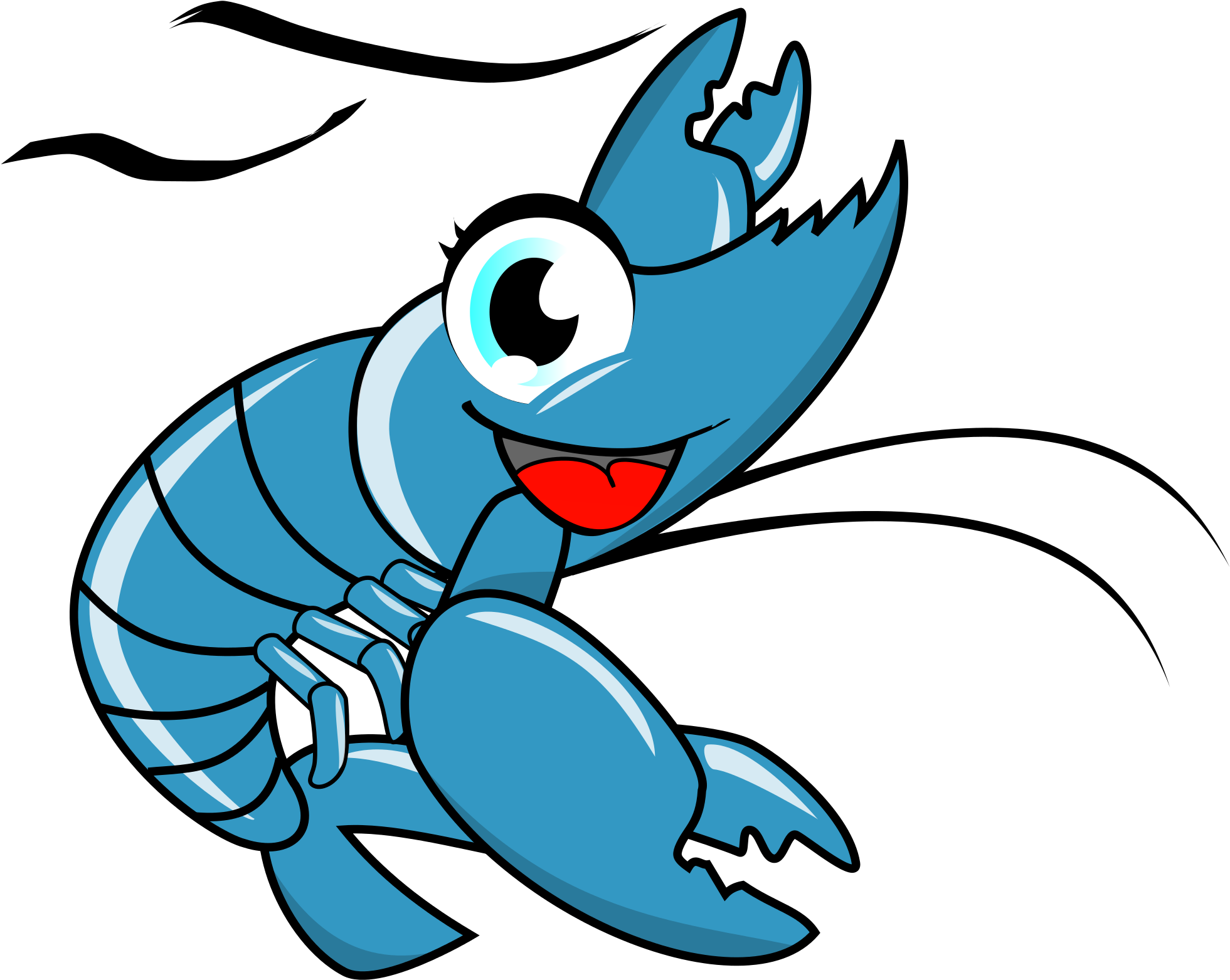 Cartoon blue lobster