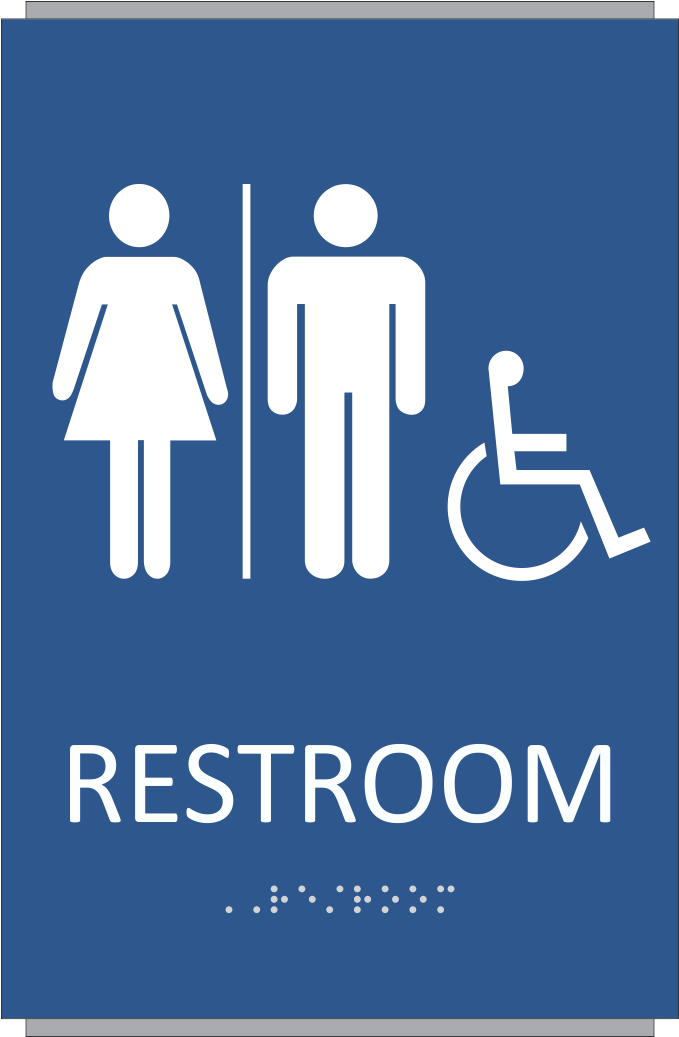 Ada Braille Unisex Restroom Sign - Restroom Sign - (1050x1050) Png ...