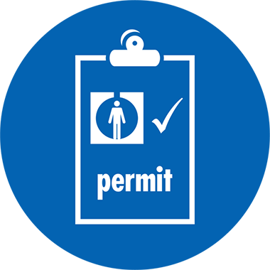 Work permission. Work permit. Safety permit to work. Permit to work logo.