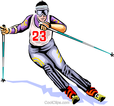 Downhill Skier Royalty Free Vector Clip Art Illustration - Ski Racing ...