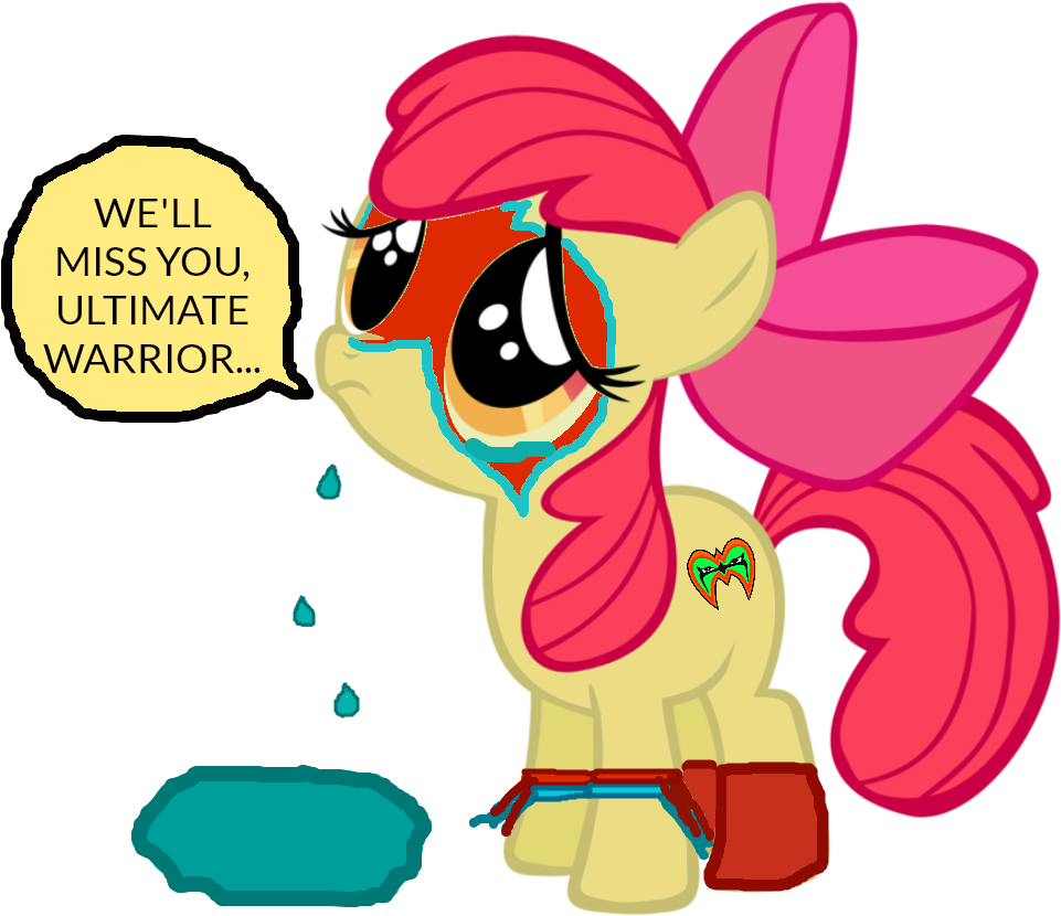 Applebloom Mourns Ultimate Warrior's Death By Thunderfists1988 - Little Pony Friendship Is Magic (1100x900)