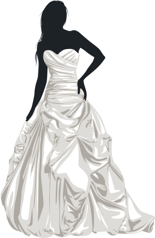 Bride Silhouette Clip Art - Wedding Dresses Png - Full Size PNG Clipart ...