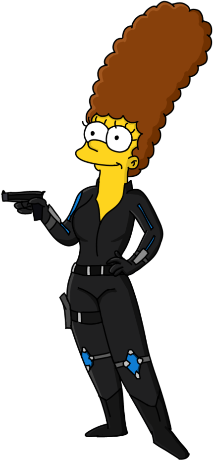 Marge Simpson As Black Widow By Abixa - The Simpsons (730x1095)