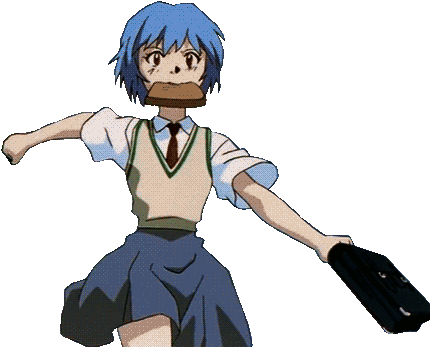 Anime Gif Transparent - Rei Ayanami - (500x380) Png Clipart Download