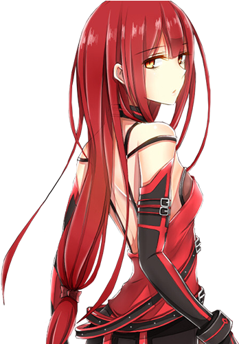 Free Anime Girl With Red Eyes And Black Hair Evil Anime Girl With Red Hair 500x500 Png Clipart Download