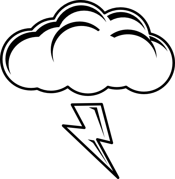 Thunder And Lightning Clipart - Sun And Cloud Coloring Pages - Full ...