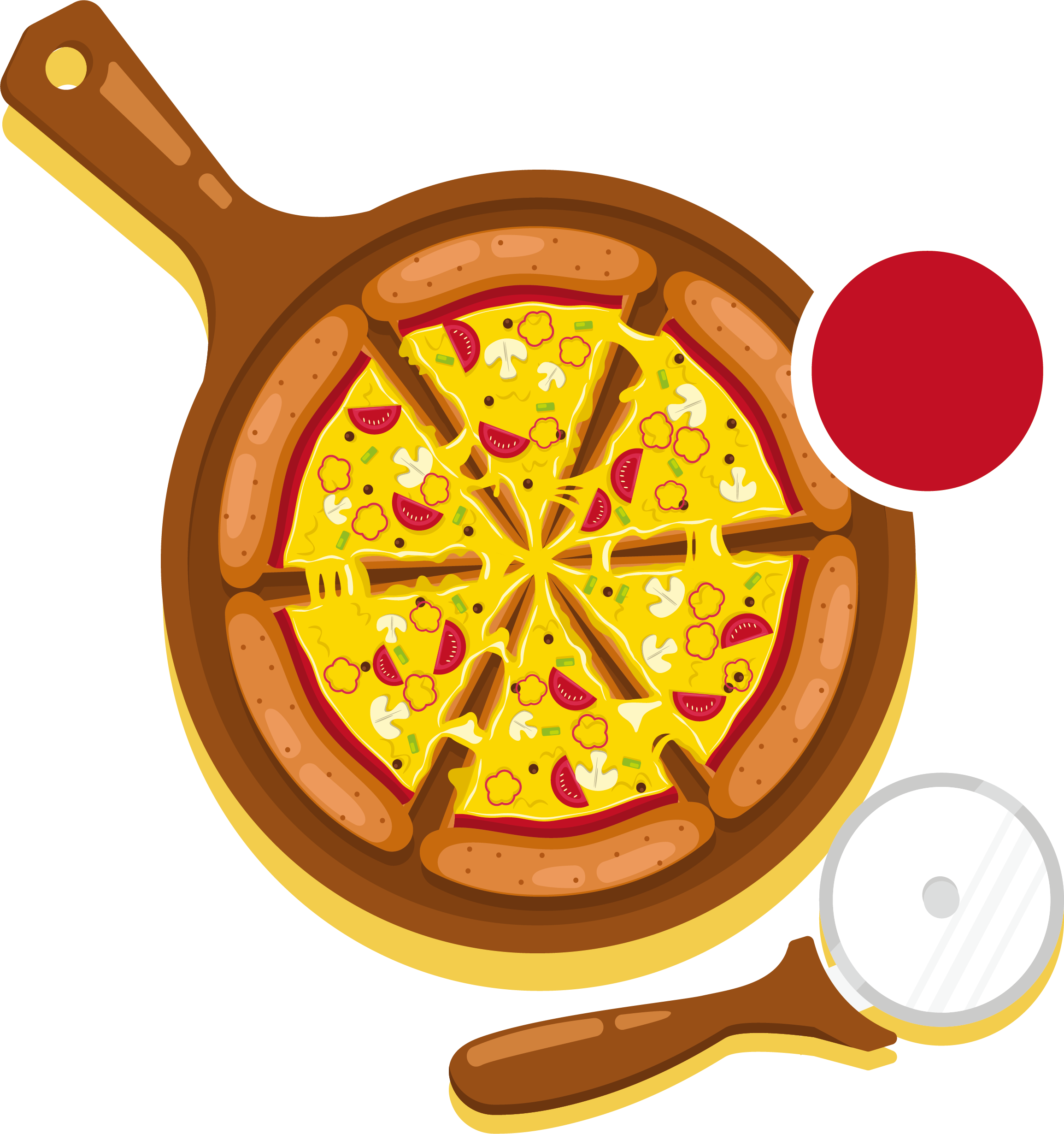 Pizza Fast Food Hamburger Euclidean Vector Dish - Dish - (2309x2460 ...