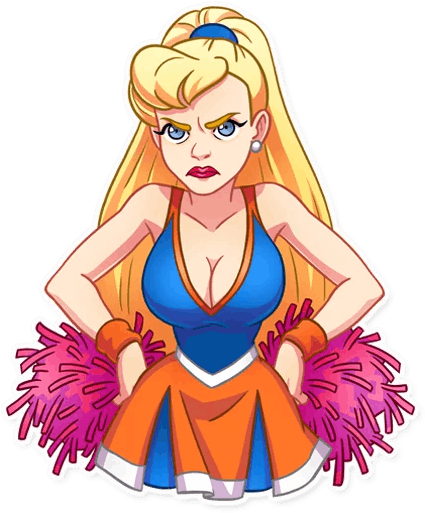 Cheerleader Girl Sticker Pack - Cartoon (512x512)