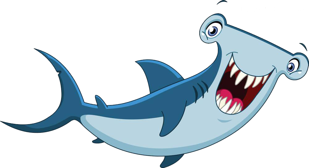 Hammerhead Shark Cartoon Clip Art - Hammer Head Shark Cartoon (1000x5...