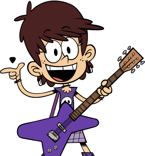 Playing Electric Guitar Clipart - Luan Loud And Luna Loud - (500x537 ...