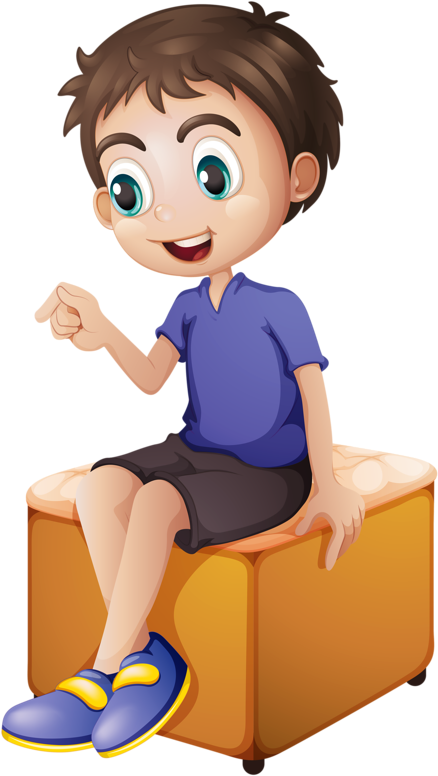 Digital Paintingsniños Animeclip Artclay - Cartoon Boy Sitting In Chair ...