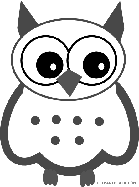 Snowy Owl Animal Free Black White Clipart Images Clipartblack - Clip Art (444x598)