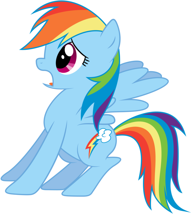 Scared By Saphyl - Mlp Rainbow Dash Scared - (894x894) Png Clipart Download