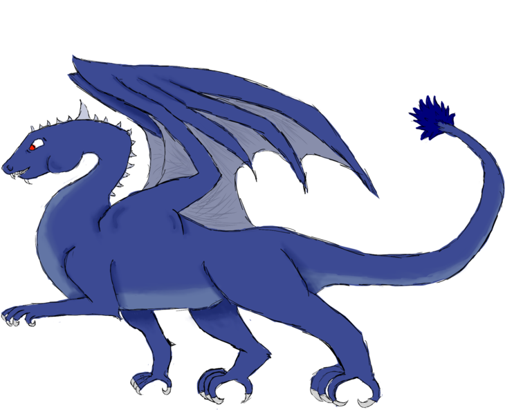 Blue Dragon Clipart Big Blue - Drawing - (900x754) Png Clipart Download