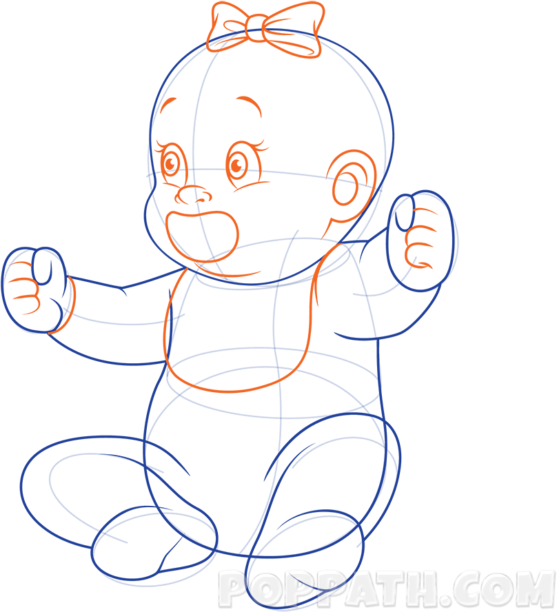 How To Draw A Baby With A Pacifier Pop Path - Cartoon - (1000x1000) Png ...