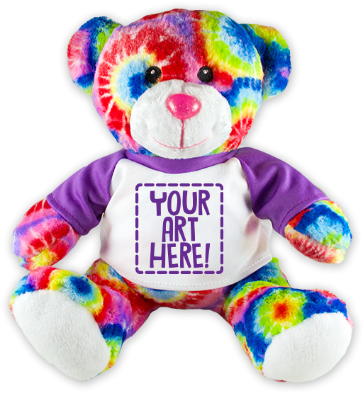 Peace Pals Teddy Bear - Flutter Hut Get Well Soon Teddy Bear Tie Dye ...