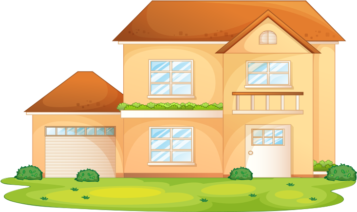 Cartoon House Illustration - Simple Front View House - (800x800) Png ...