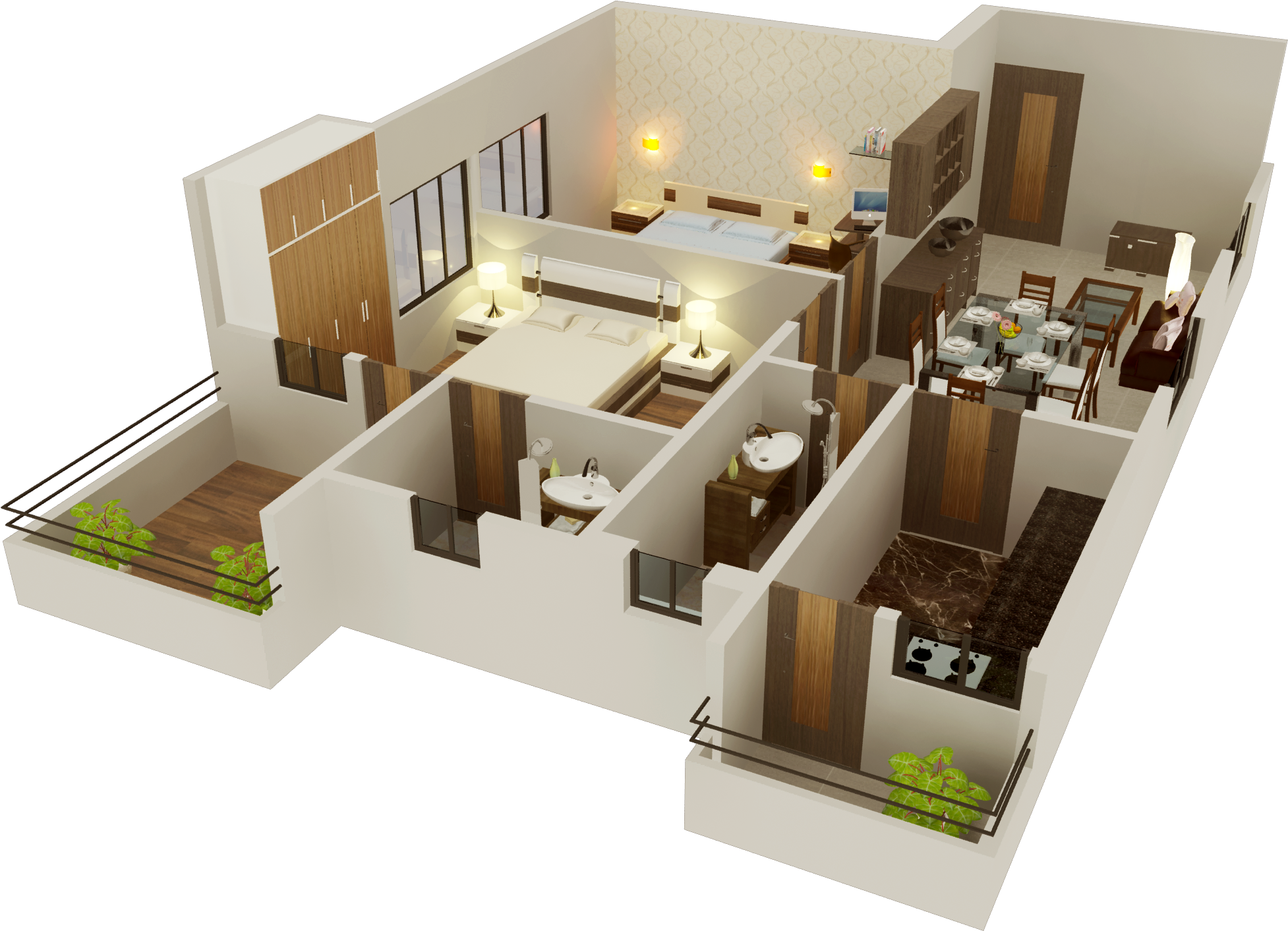 C flat. 3d лейаут. Floorplanner. Land Room PNG.