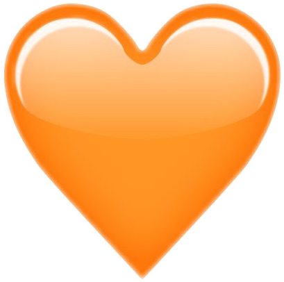 Orange Heart Emoji - オレンジ ハート 背景 透過 - (409x406) Png Clipart Download