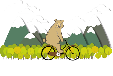La Senda Del Oso En Bicicleta - Cartoon (430x289)