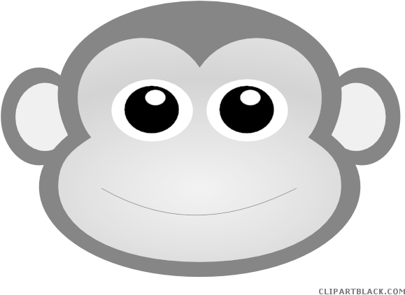 Baby Boy Monkey Animal Free Black White Clipart Images Cute Monkey Face Clipart 600x429 Png Clipart Download