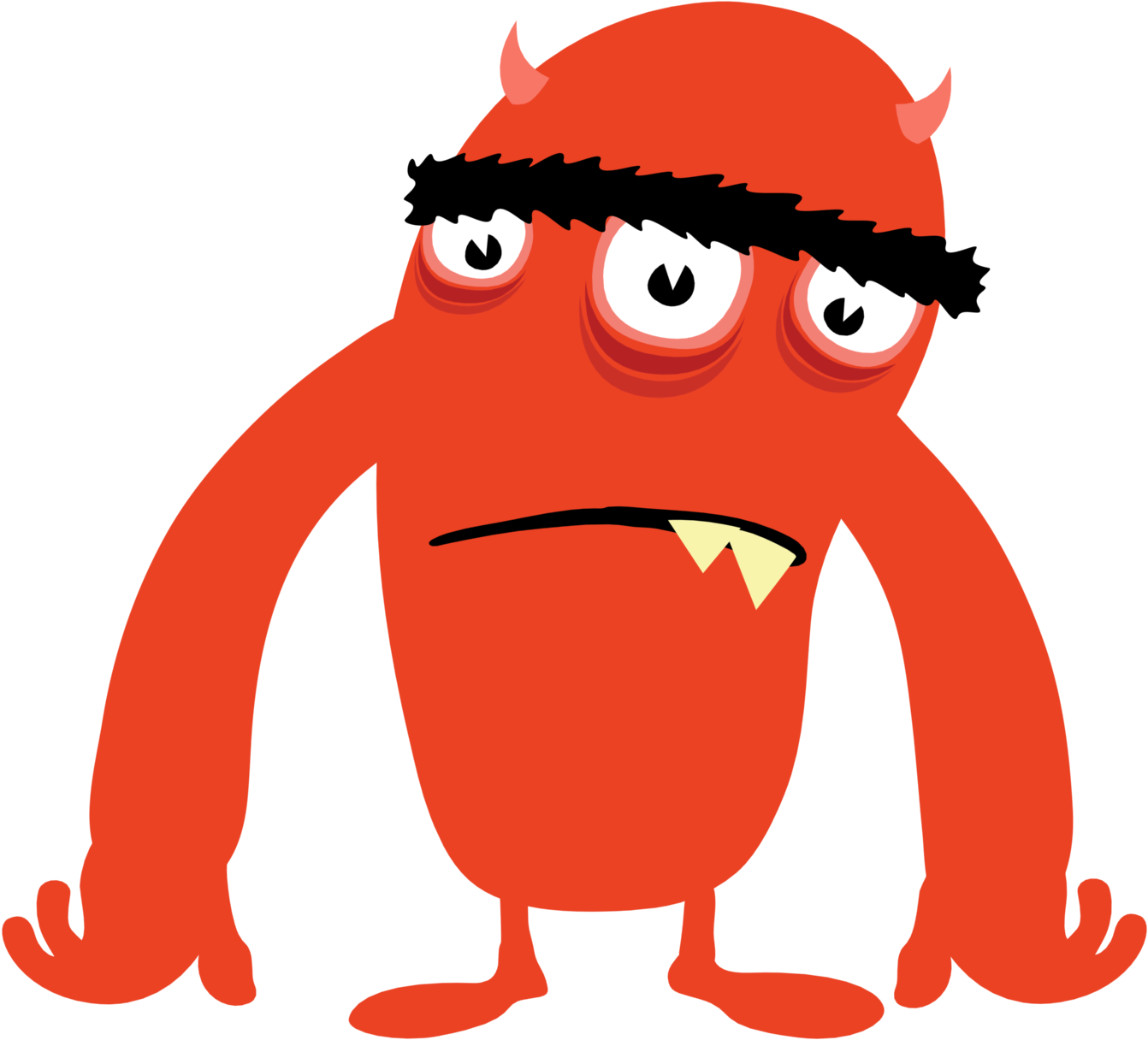 Funny Monsters. Funny Monsters for Kids. Red Monster Clipart. Monster cartoon for Kids.