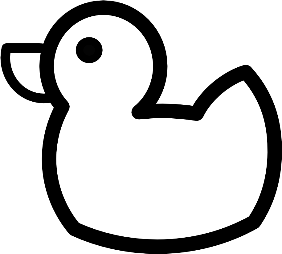 Rubber Ducky Black And White Clipart - Black And White Rubber Duck ...