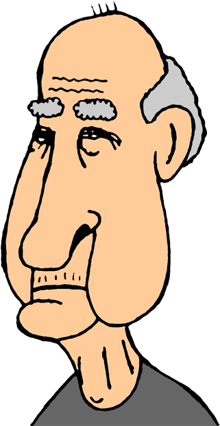 Grumpy Man Standing Clipart - Old Man Face Clip Art - (335x623) Png ...