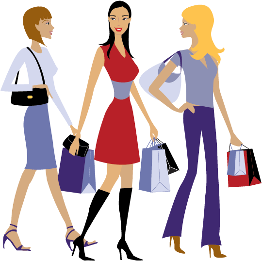 At The Shopping Centershopping With Friends Clipart - Friends Shopping ...