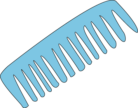Hair Clipart Blue - Clip Art Comb (473x372)