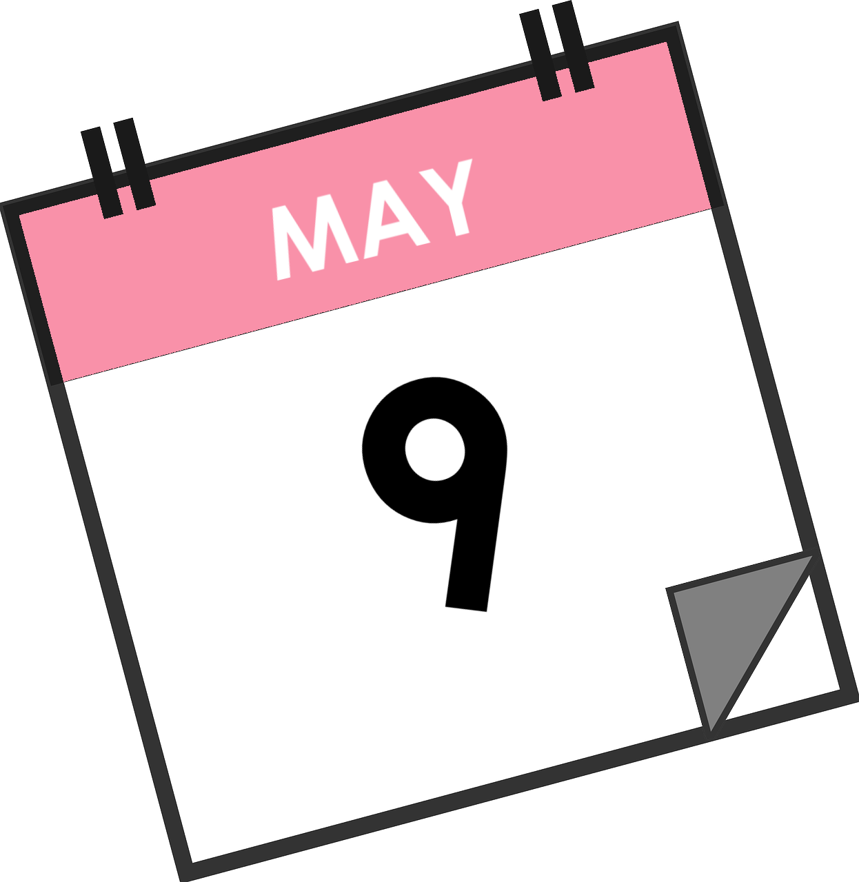 May 9, Calendar Page (1246x1280) Png Clipart Download