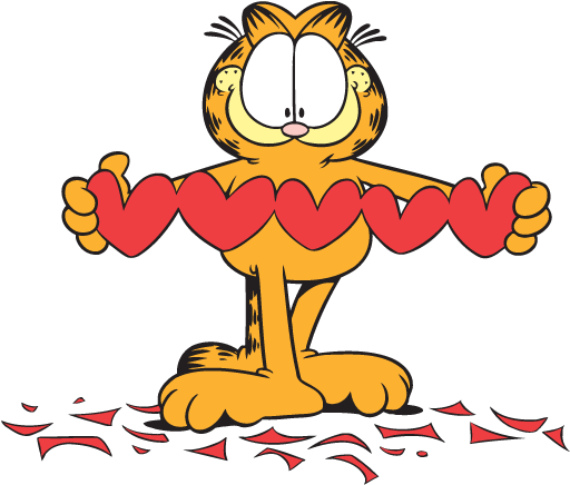 Animated Garfield Clip Art - Garfield Love - (512x512) Png Clipart Download