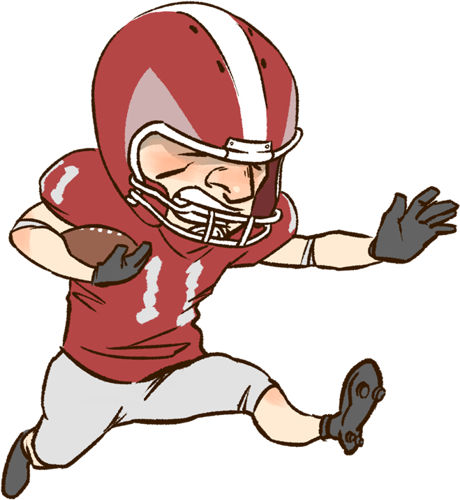 Cartoon Football Clipart - Cartoon Football Player Png American - Full ...