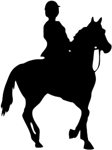 Silhouette Of Foal Black Silhouette Of Horse Rider Calories Burnt Horse Riding 243x308 Png Clipart Download
