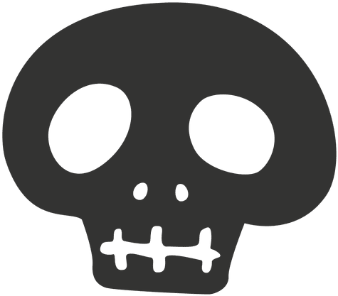 Halloween Skull Cartoon 3 Transparent Png - Grey Skull Cartoon Png ...