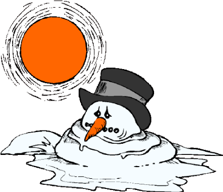 Melting Snowman Clipart - (450x387) Png Clipart Download