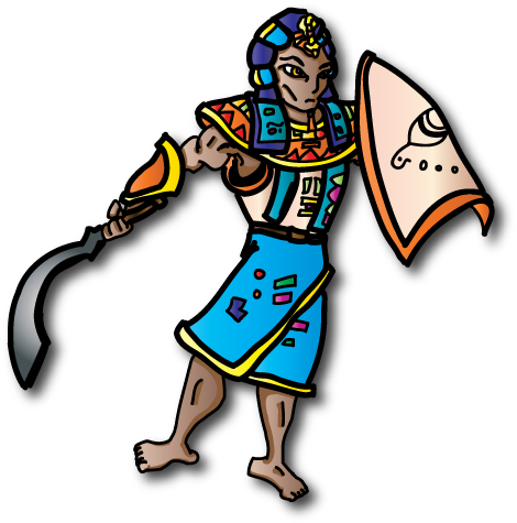 Egyptian Kopesh Soldier From Glory - Cartoon (750x580)