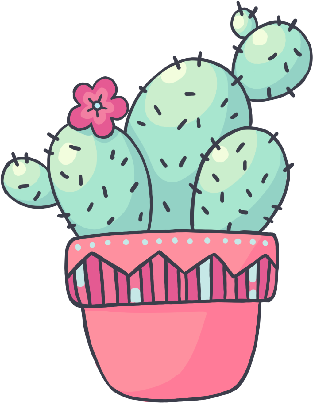 Illustrated Logos From Us$280 - Cute Cactus Transparent Background (1484x1484)