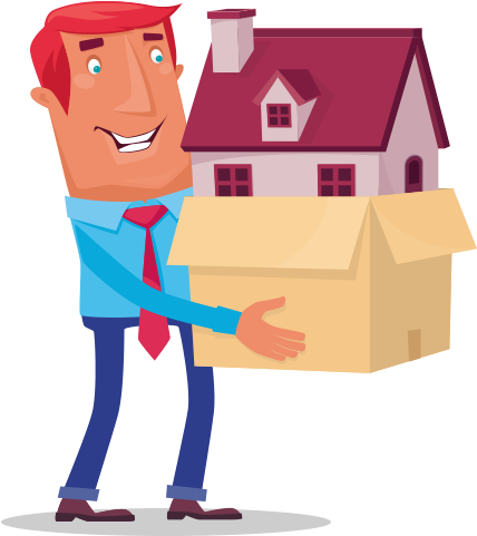 Mortgages - Man And House Cartoon - (1020x600) Png Clipart Download