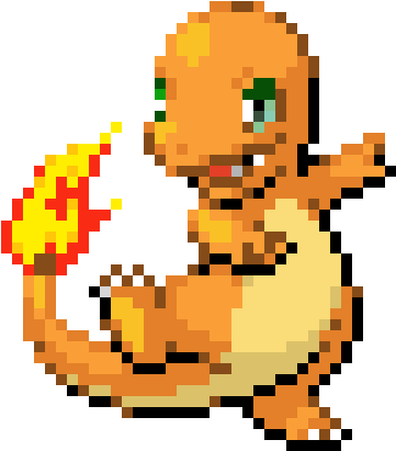 Charmander Shiny Pokemon Animated Sprites Full Size Png Clipart