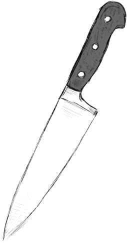 Sketch of a kitchen knife.Hand-drawn on a white background 11857481 Vector  Art at Vecteezy